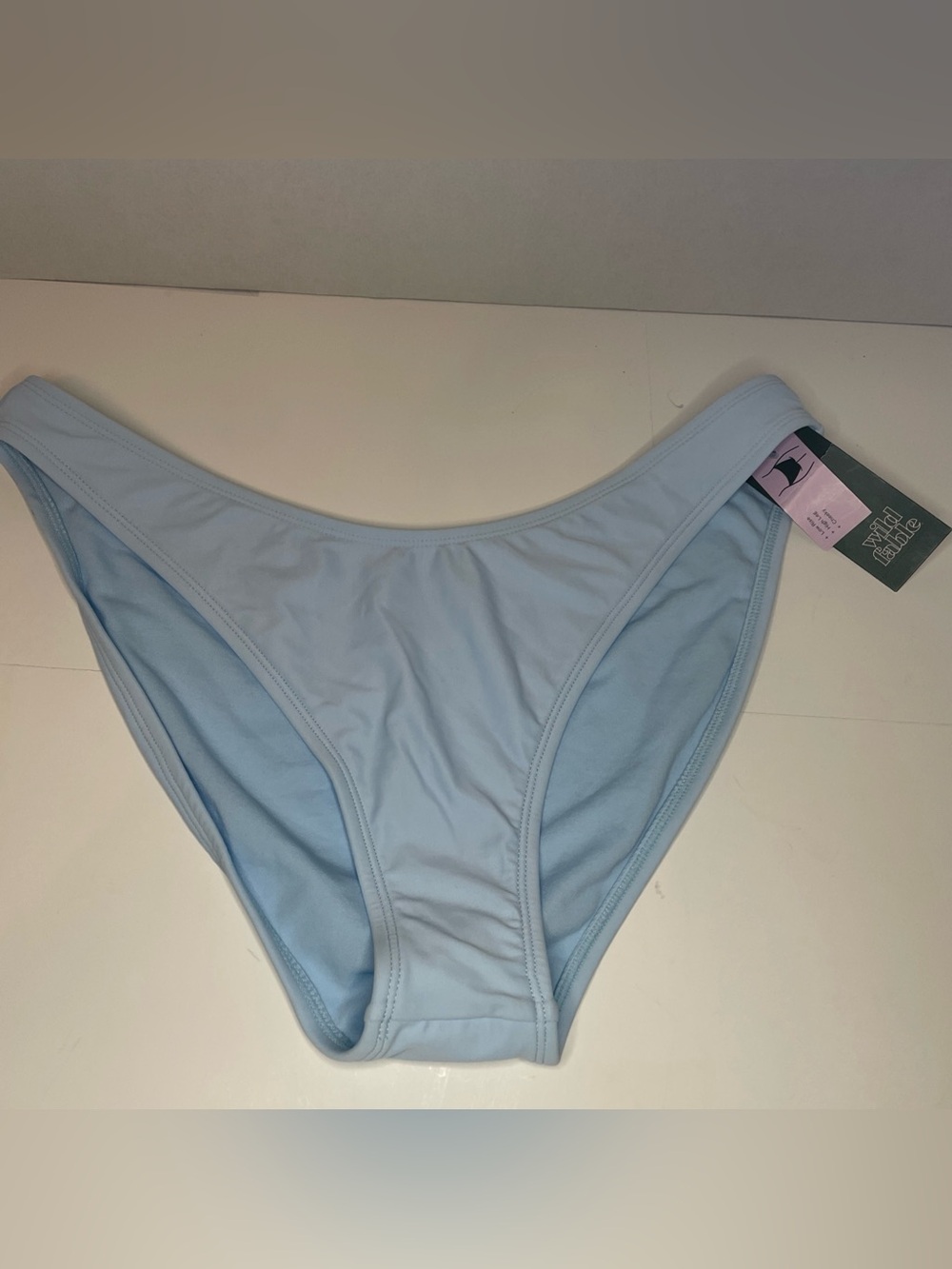 Wild Fable Light Blue Low Rise High Leg Cheeky Swim Bottoms Womens Size Large L